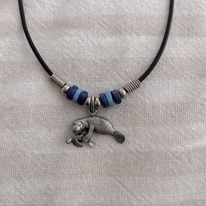 Vintage Manatee Charm Necklace